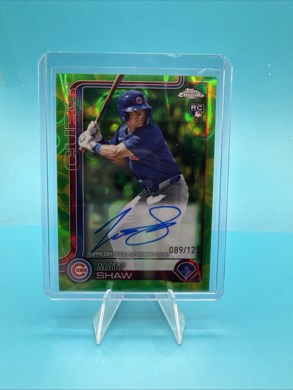 2025 Topps Chrome - Rookie Autographs Matt Shaw #RA-MS Green/Yellow Lava /125