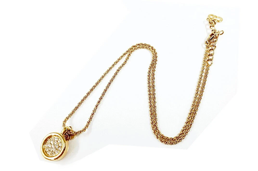 Y0715 Dior Collana Cerchio Strass Oro Usatoare
