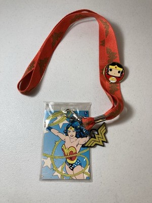 DC Comics - 30  Wonder Woman Lanyard With Badge Holder, Charm, & Funko Pop! Pin