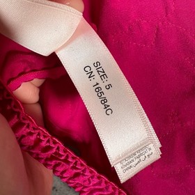 Agent Provocateur Size 5 Pink & Red Silk Lace Thong With Bow Accent NEW!