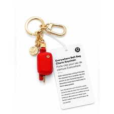 lululemon athletica Everywhere Belt Bag Charm Keychain Red with Gold Hardware