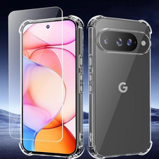 For Google Pixel 10 9 Pro XL 9A Clear Gel Phone Cover+Screen Protector
