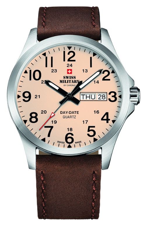 Swiss Military by Chrono Men's Day-Date (42mm) Beige Dial / Brown SMP36040.29