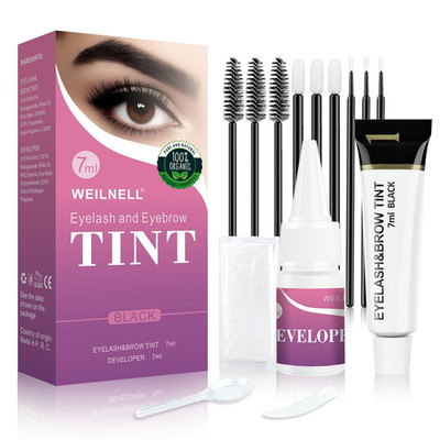 Eyelash & Eyebrow Color Kit, Professional Instant Lash & Brow Color Kit, Easy to