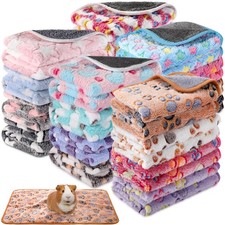 Newwiee 20 Pcs Waterproof Small Pet Fleece Blanket Bulk Washable Small Animal...