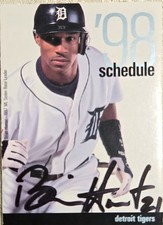 Brian Hunter Detroit Tigers Hand Schedule 1998 Autographed