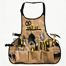 Garden Apron for Men Women with 14 Pockets, Gardening Tool Painting Work Aprons