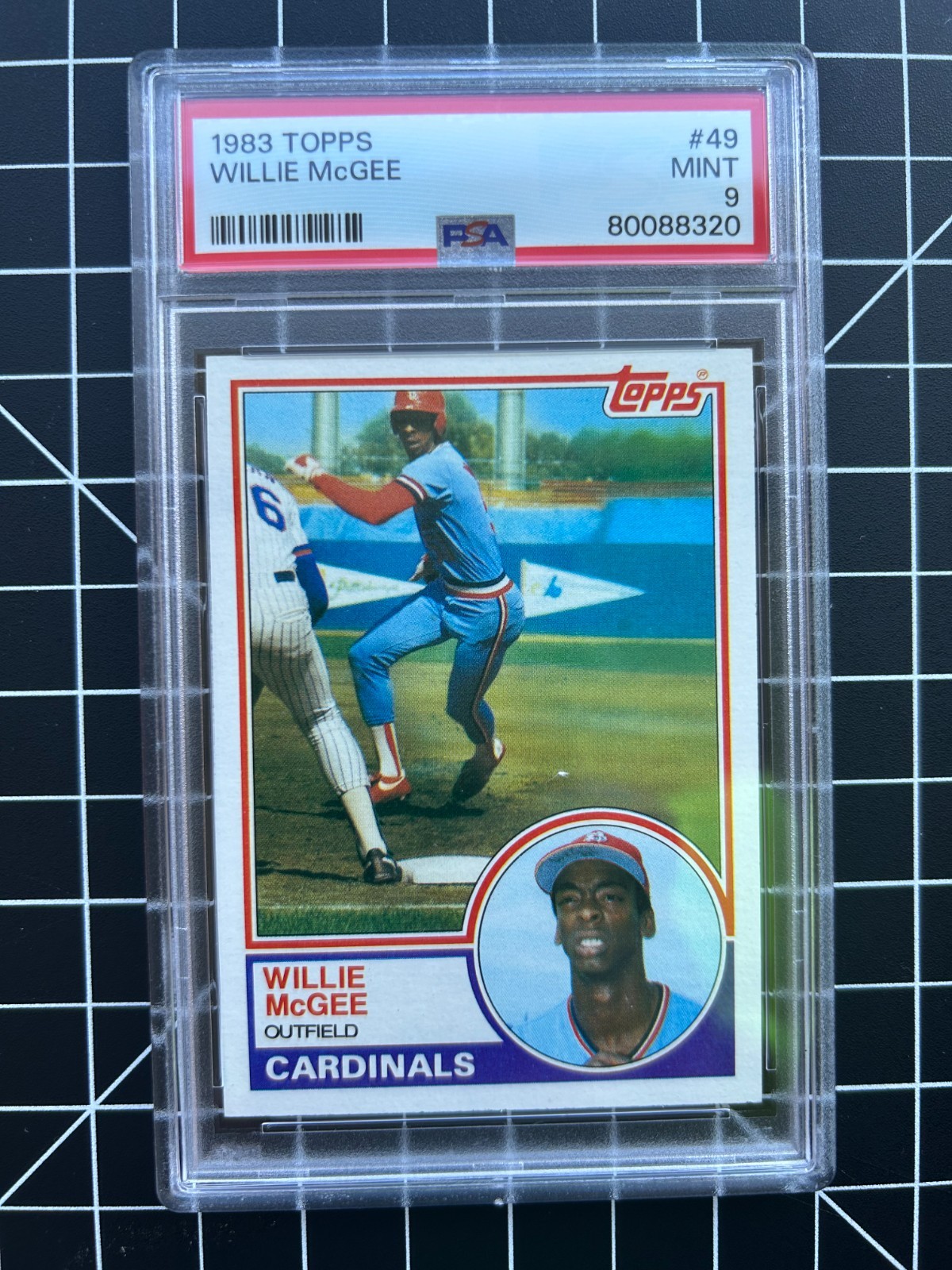 1983 TOPPS #49 WILLIE McGEE - ROOKIE CARD - PSA 9 MINT - 80088320