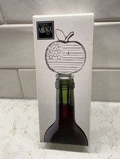 Mikasa Stars & Stripes Apple Bottle Stopper Lead Crystal NIB Patriotic
