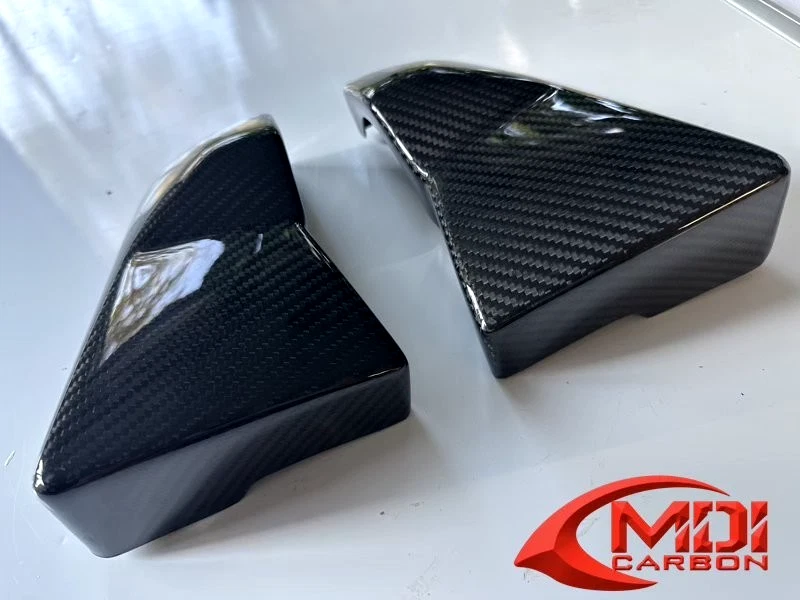 Cubiertas laterales de caja de aire Kawasaki de fibra de carbono ZX12R para 2000 2001 Foto 3 de 4