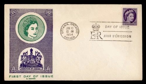 DR WHO 1954 CANADA FDC QEII C GEORGE CACHET M74804