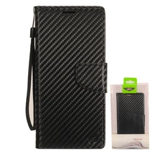GSA Carbon Fiber Flip Wallet Case For iPhone 11 Pro Max (6.5") - Black