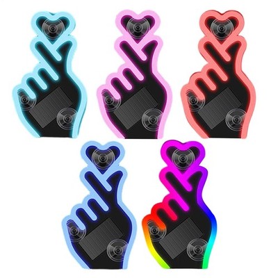 Car Heart-shaped Lights Suction Cup Wireless Warning Lamp With Vibration Sensor