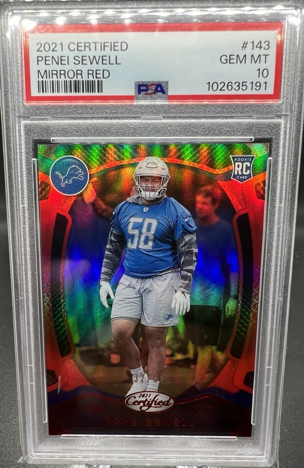 Penei Sewell Panini Certified #143 Mirror Red
