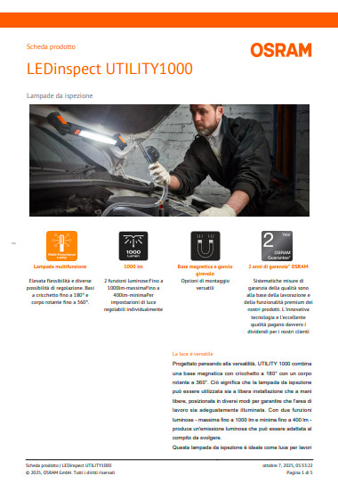 Osram Ledinspect Utility1000 Lampada Sottocofano LED Ledil407 da Lavoro Officina - Miniatura 13