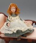 OOAK Porcelain Seated Victorian Girl Doll Artisan Dollhouse Miniature 1:12 — photo 1