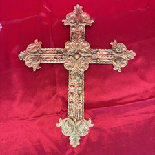 Christmas Cross 13  Vintage Silvestri Handcrafted Gold Tone Ornament NOS