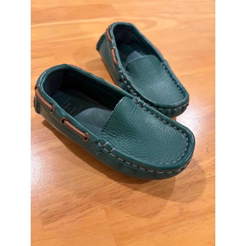Janie and Jack Nuevos Mocasines de Cuero Mocasines de Conducción Evergreen Niños Zapatos Talla 7 Foto 2 de 4