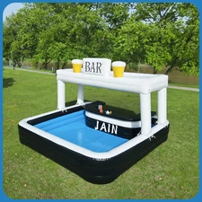 15ftx15ft Inflatable Outdoor Pool Bar Water Blow Up Bar Party Event Backyard