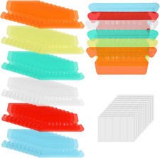 60pcs Hanging File Folder Tabs, Colored Transparent Plastic File Folder Labels w