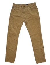 AG ADRIANO GOLDSCHMIED Mens 34x34 Everett Slim Corduroy Pants Camel Khaki