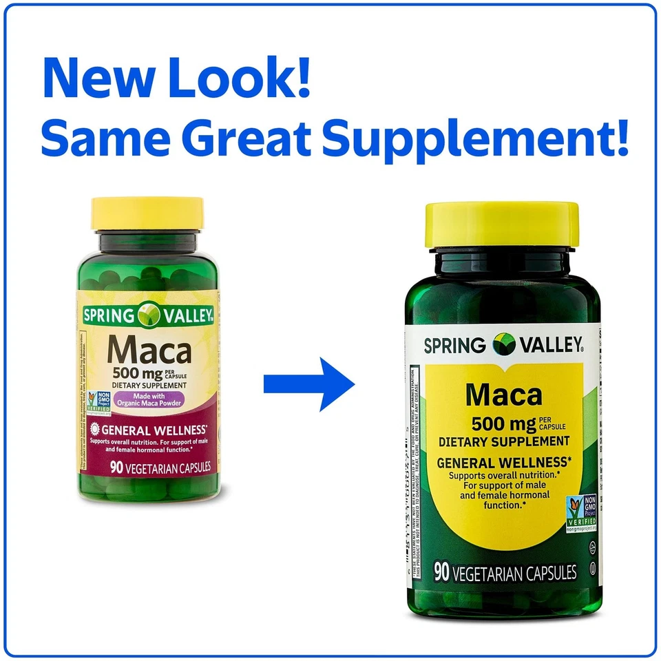Spring Valley Maca Root 500 mg Capsules, Male & Female Hormonal Support, 90 Ct - Image 2 of 4