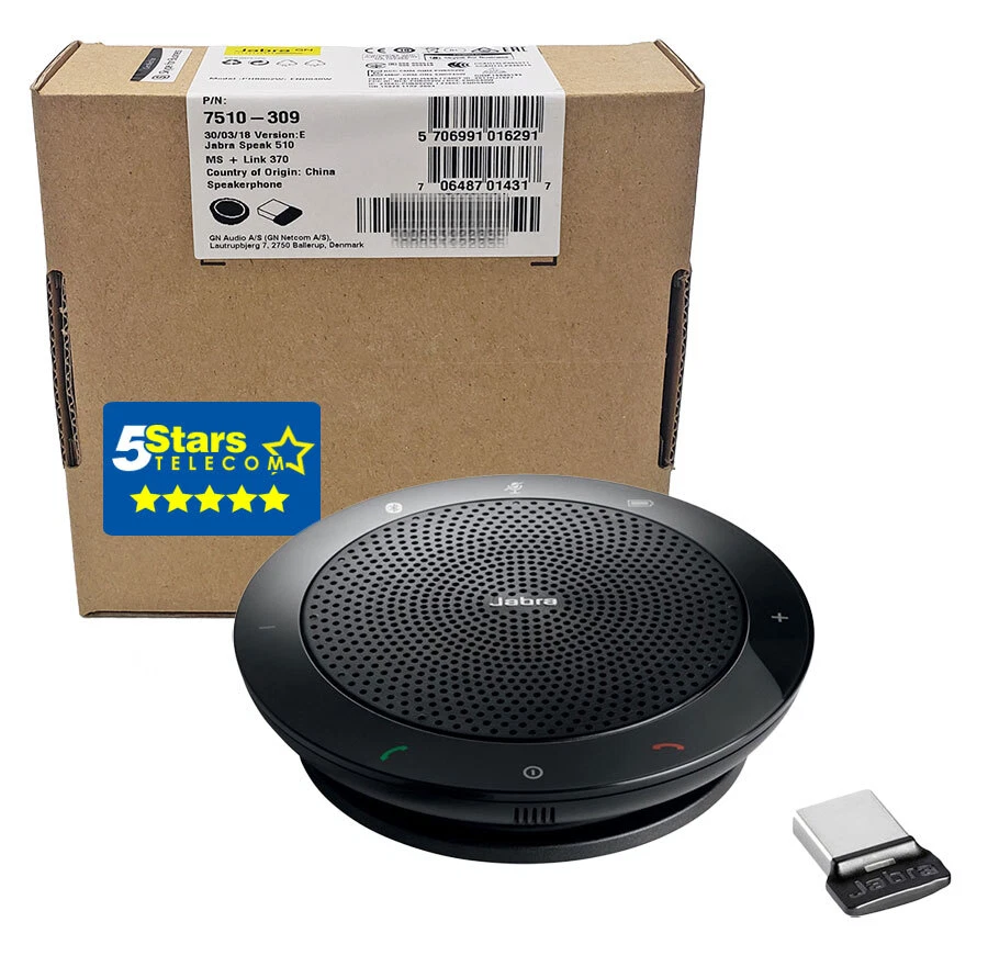 Jabra Speak 510+ MS Personal Speakerphone (7510-309) Brand New, 1