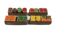 ModelTrain Layout Accessories FRUIT  VEGTABLE STAND Figures Apples Carrots ETC