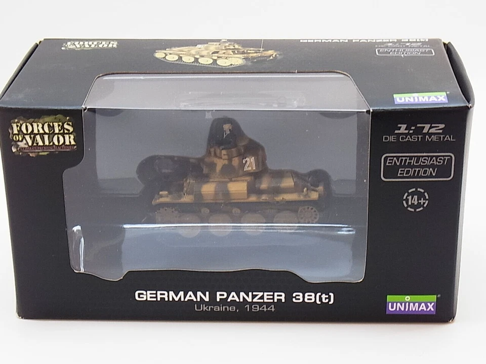 Forces of Valor 85107 Ger. Panzer 38(t)  Die-Cast 1:72 NEU OVP - Bild 2 von 2