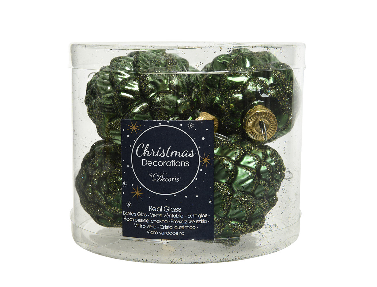 Weihnachtsbaumspitze Glitzerstern 14,5 Cm – Bruchsicher, Dunkelgrün – Für Mittlere Bäume