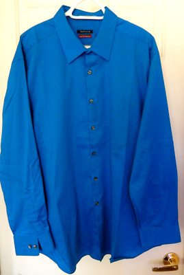 Van Heusen Wrinkle Free Flex Collar Shirt-18.5 34/35, vibrant caribbean blue  | eBay