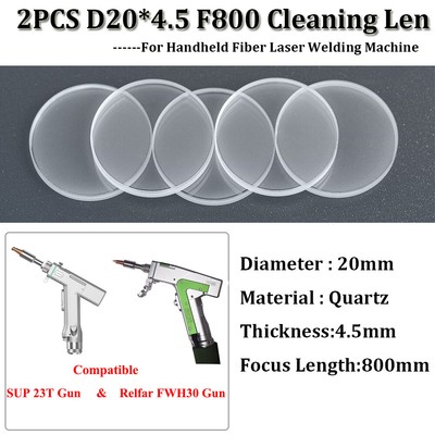 2pcs fiber laser cleaning lens for SUP237 / FWH30 fiber laser gun D20mm 45 F800