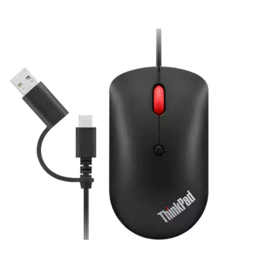 LENOVO ThinkPad USB-C Wired Compact Mouse up to 2400 dpi Black 4Y51D20850