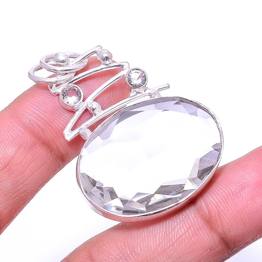 White Topaz 925 Sterling Silver Pendant 1.68