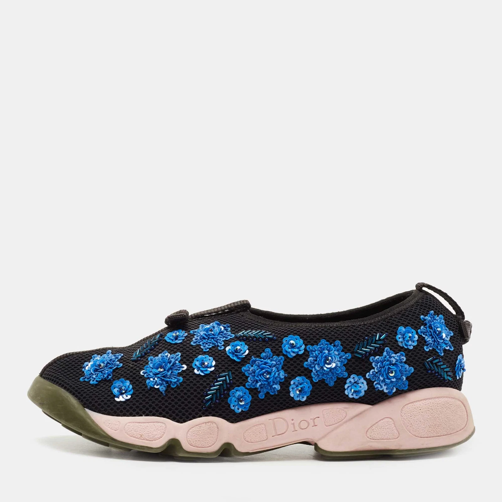 Baskets fusion en maille noire Dior taille 37,5
