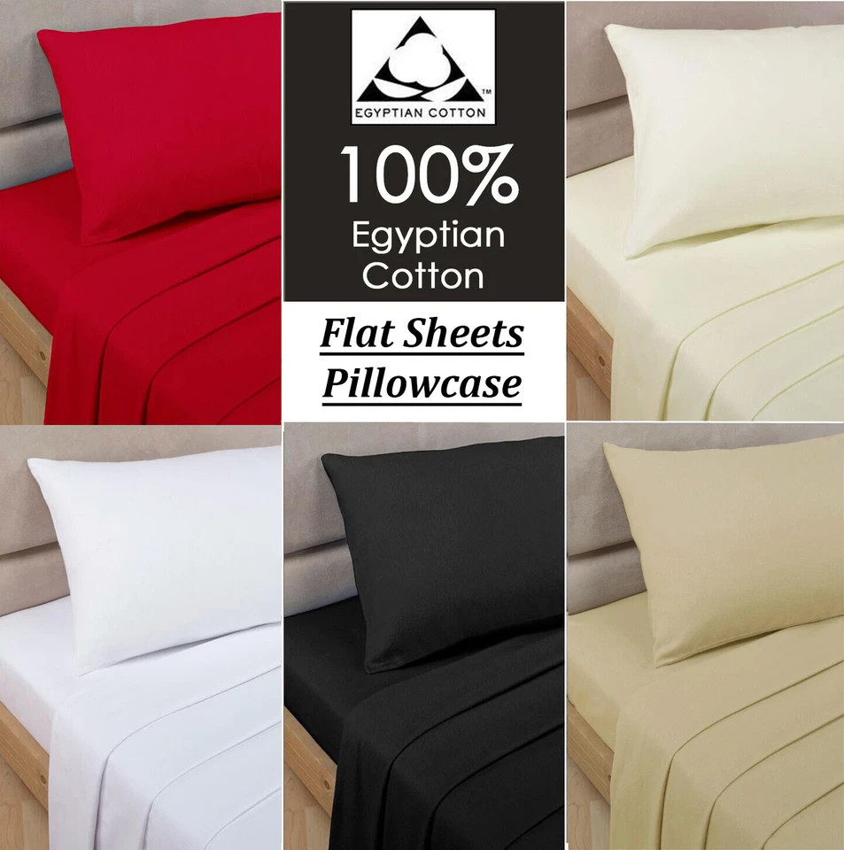 Luxury 100% Egyptian Cotton 200 Thread Count Flat Sheet Single Double King
