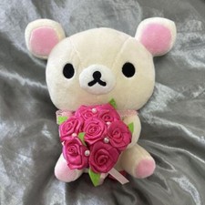 Korilakkuma Rose Bouquet Plush Doll Rilakkuma Store Limited White Pink San-X