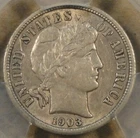 1903-S Barber Dime 10c PCGS Certified AU50