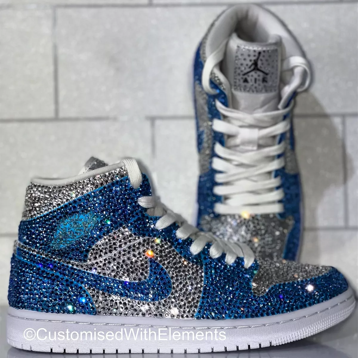 Crystal Nike Air Jordan 1 Mid UK 5.5 Fully Custom