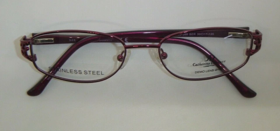 Catherine Deneuve Lunettes CD-268 BER Berry Metal Eyeglasses Frame 50-17-135 RX - Image 4 of 4