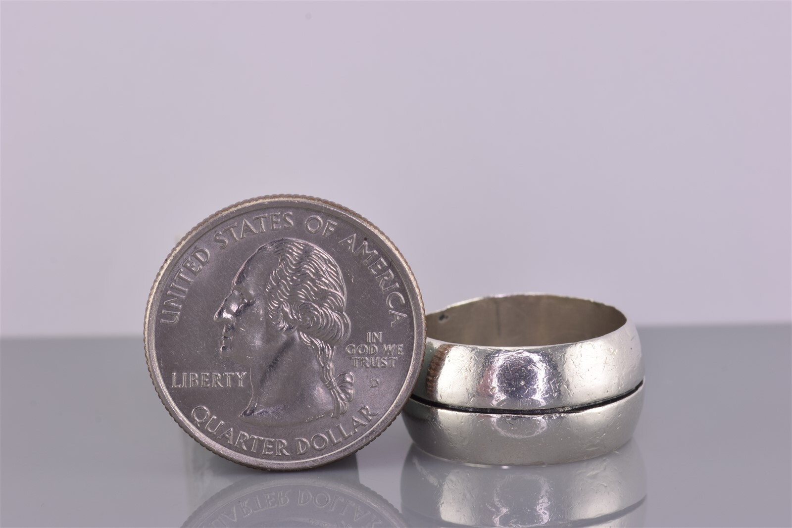 Sterling Silver 10mm Solid Grooved Rounded Band R… - image 8