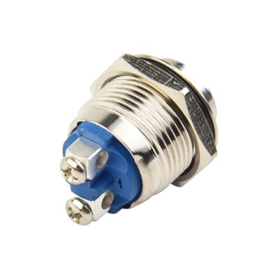 Shockproof 12V 16mm Metal Waterproof Push Button Switch with Screw Terminal