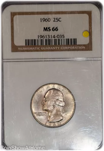 1960 25C NGC MS66 Older Holder