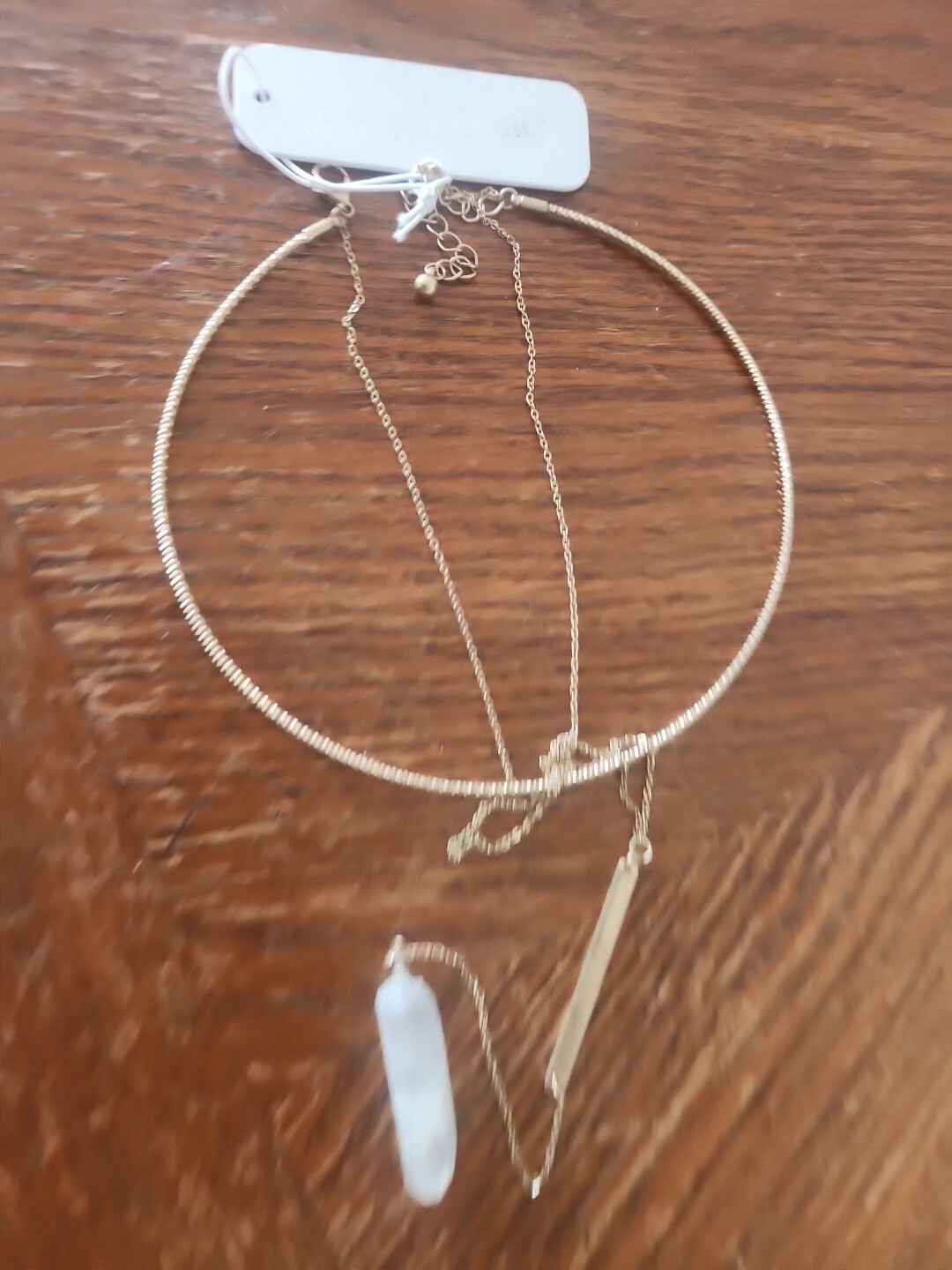 Charming Charlies Gold Tone Crystal Necklace