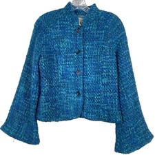 Nwt Elevenses Anthropologie Tweed Contemporary 4 Button Wool Blend Jacket, Sz 6