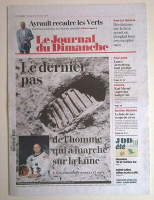 LE JOURNAL DU DOMINGO N°3424 du 26/08/2012 - DEATH OF NEIL ARMSTRONG /JL DELARUE