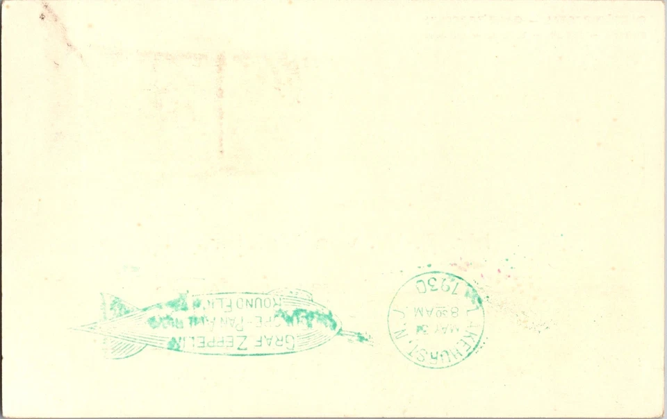 1930 Brasil Recife Graf Zeppelin LZ 127 Correo Aéreo Postal Cubierta a EE. UU. Nueva York Foto 2 de 2