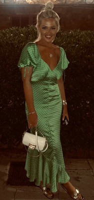 asos green spot dress