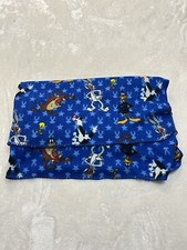 Looney Tunes Blue Fleece Throw Blanket 5'x4' Bugs Bunny Taz Devil Sylvester Star