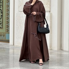 Abaya Dubai Women Cardigan Long Dress Modest Kimono Muslim Open Robe Ramadan